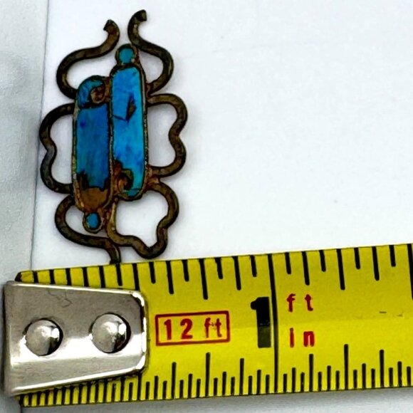 Vtg Kingfisher Blue Feather Floral Pin Brooch Hair Comb Piece Decor Coral #131 - Picture 3 of 5